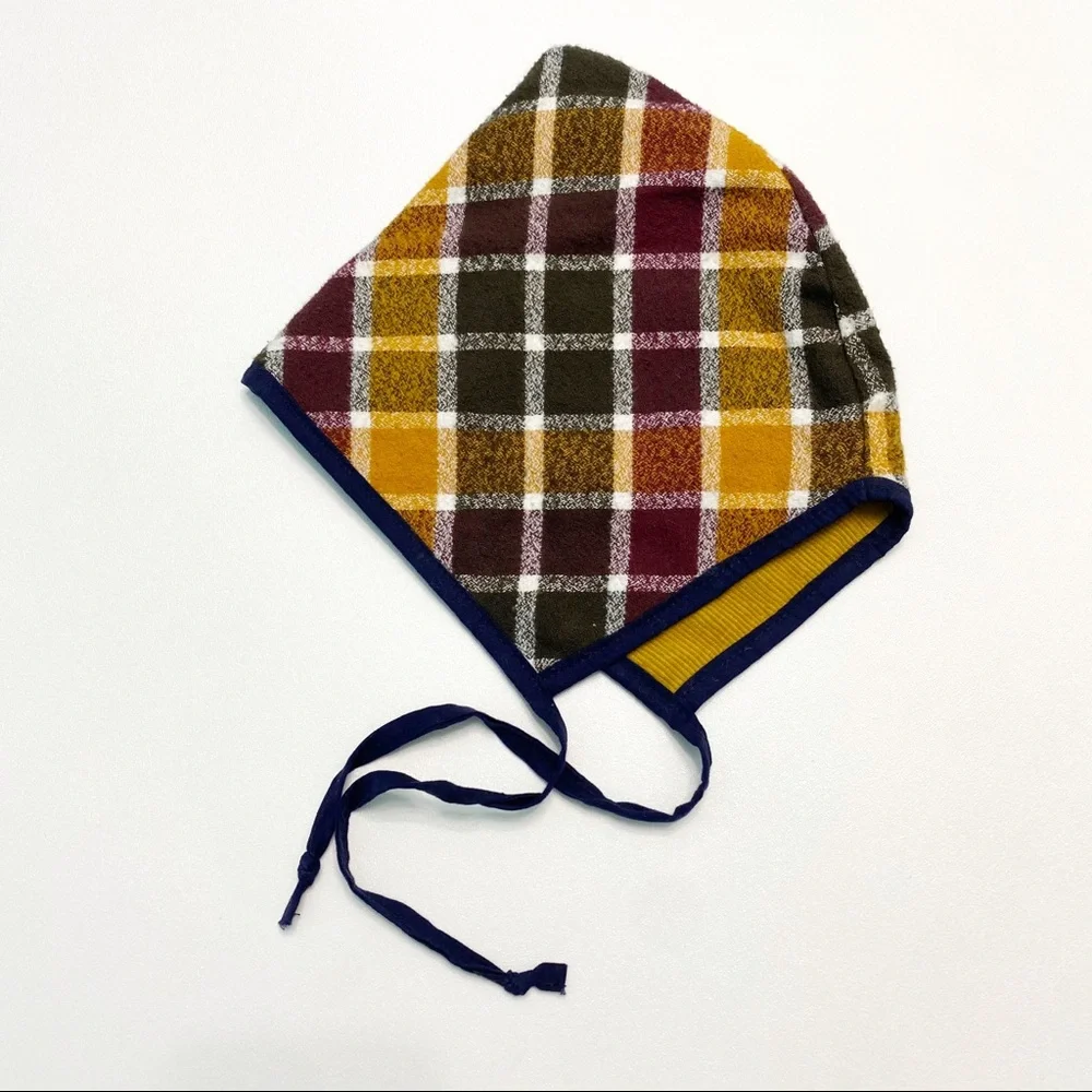 rozsew | autumn flannel plaid mustard corduroy reversible gnome pointed hat